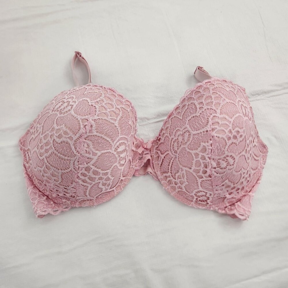 Bra Light Pink 40DD Lace Overlay Women's Underwire